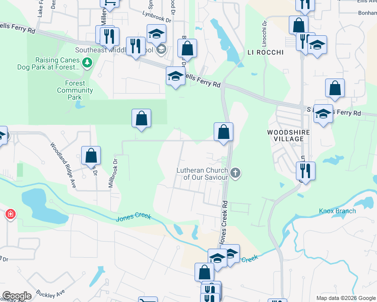 map of restaurants, bars, coffee shops, grocery stores, and more near 3371 Valentine Road in Baton Rouge