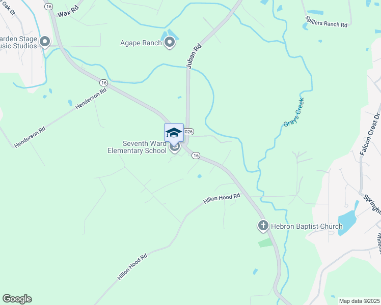 map of restaurants, bars, coffee shops, grocery stores, and more near 24495 Louisiana 16 in Denham Springs