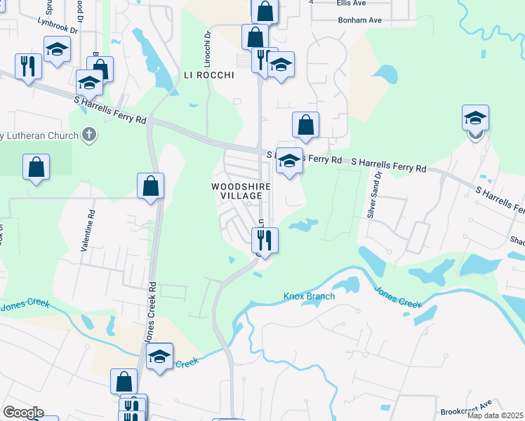 map of restaurants, bars, coffee shops, grocery stores, and more near 3453 King Bradford Drive in Baton Rouge