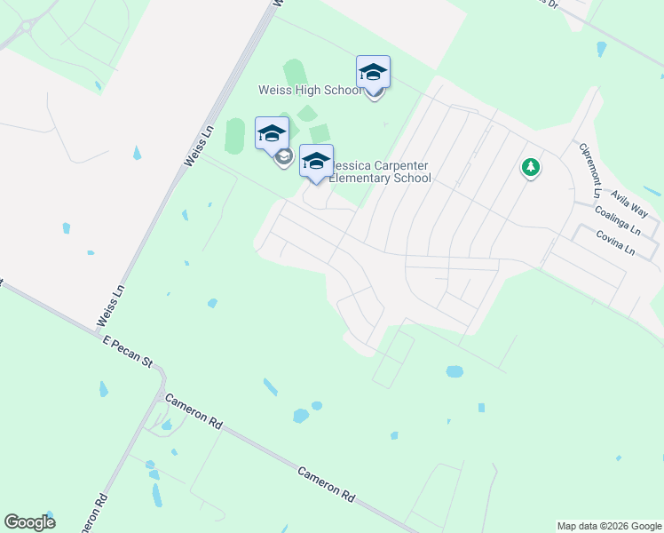map of restaurants, bars, coffee shops, grocery stores, and more near 5400 Anaheim Avenue in Pflugerville