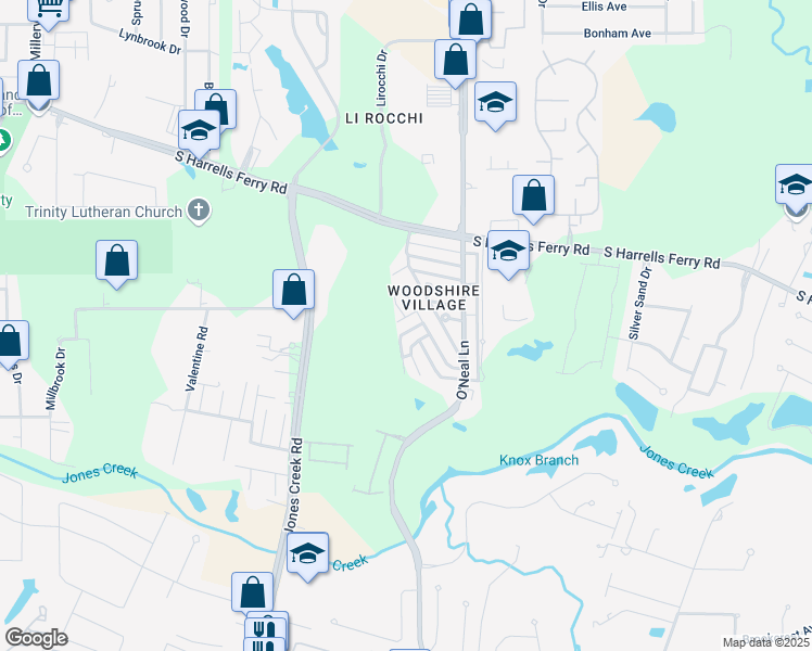 map of restaurants, bars, coffee shops, grocery stores, and more near 3273 King Bradford Drive in Baton Rouge