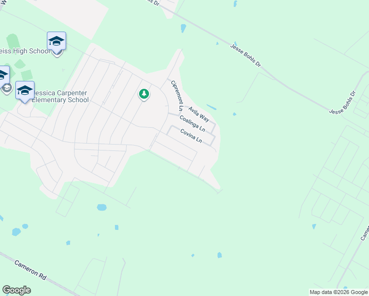 map of restaurants, bars, coffee shops, grocery stores, and more near 6617 Covina Lane in Pflugerville