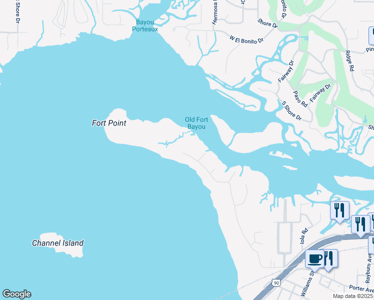 map of restaurants, bars, coffee shops, grocery stores, and more near 234 Lovers Lane in Ocean Springs