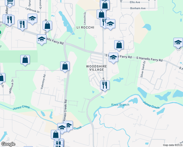 map of restaurants, bars, coffee shops, grocery stores, and more near 3273 King Bradford Drive in Baton Rouge