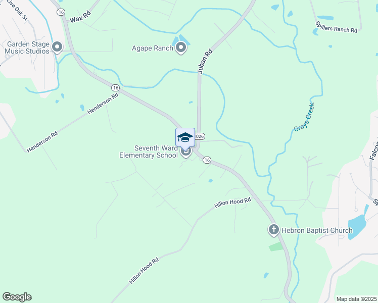 map of restaurants, bars, coffee shops, grocery stores, and more near 24495 Louisiana 16 in Denham Springs