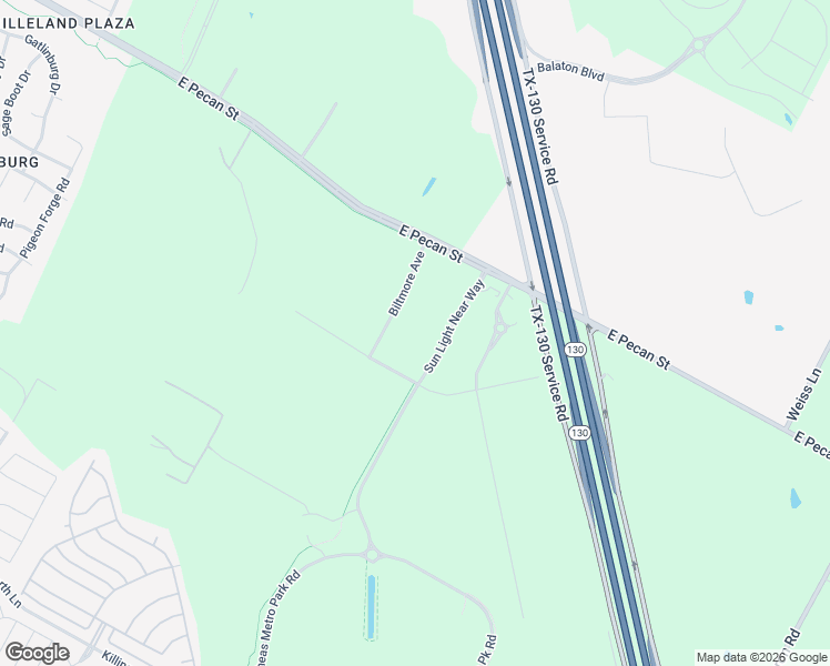 map of restaurants, bars, coffee shops, grocery stores, and more near 3640 Helios Way in Pflugerville