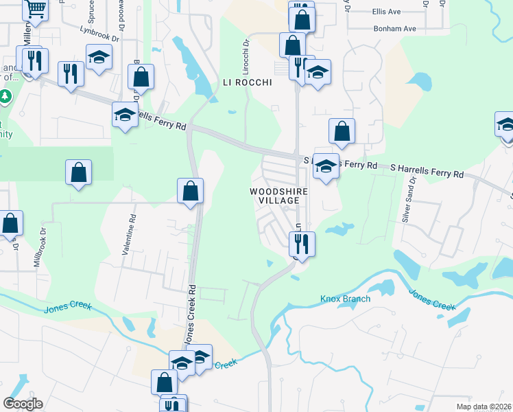 map of restaurants, bars, coffee shops, grocery stores, and more near 3273 King Bradford Drive in Baton Rouge