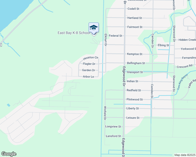 map of restaurants, bars, coffee shops, grocery stores, and more near 6473 Arbor Lane in Gulf Breeze