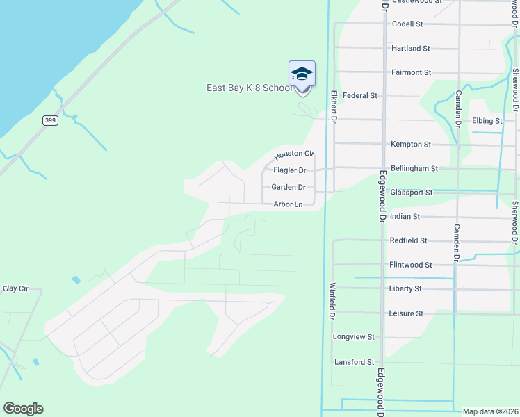 map of restaurants, bars, coffee shops, grocery stores, and more near 6391 Arbor Lane in Gulf Breeze