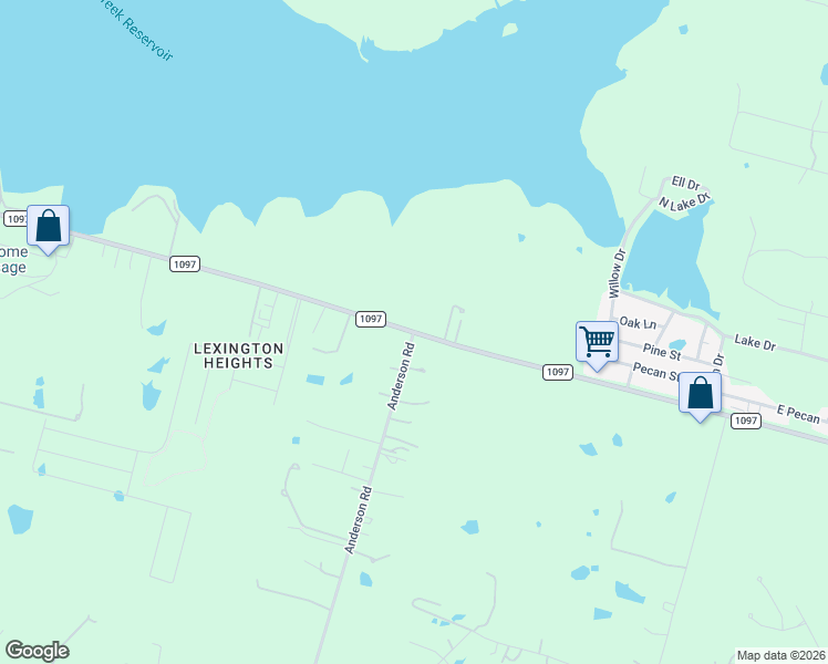 map of restaurants, bars, coffee shops, grocery stores, and more near 12499 Anderson Rd in Willis