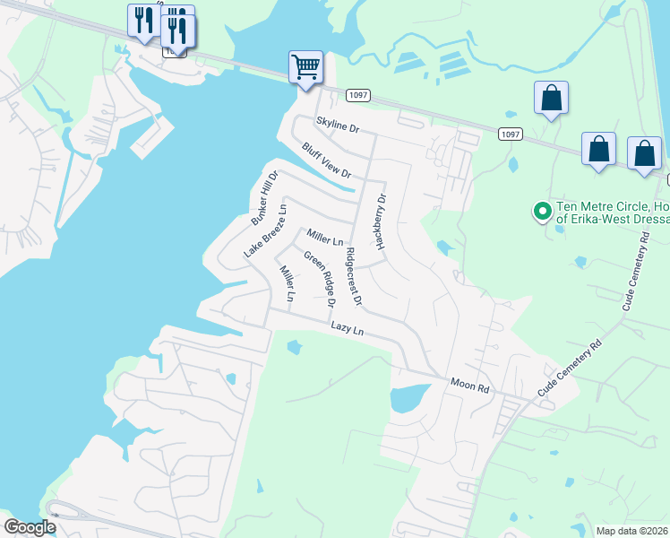 map of restaurants, bars, coffee shops, grocery stores, and more near 13251 Lookout Circle in Willis