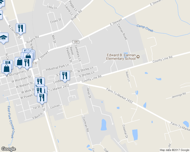 map of restaurants, bars, coffee shops, grocery stores, and more near 215 County Line Road in Willis
