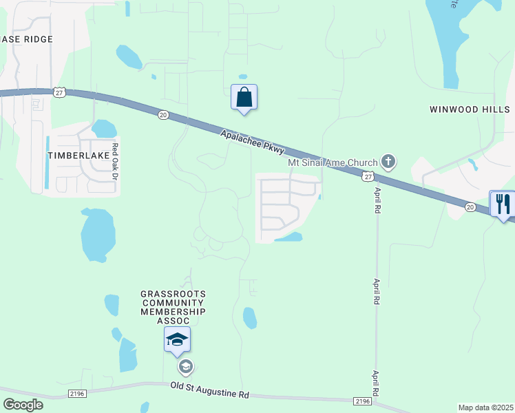 map of restaurants, bars, coffee shops, grocery stores, and more near 2862 Hampton Meadow Drive in Tallahassee