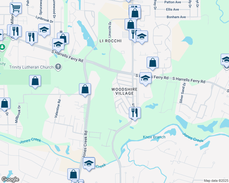map of restaurants, bars, coffee shops, grocery stores, and more near 3273 King Bradford Drive in Baton Rouge