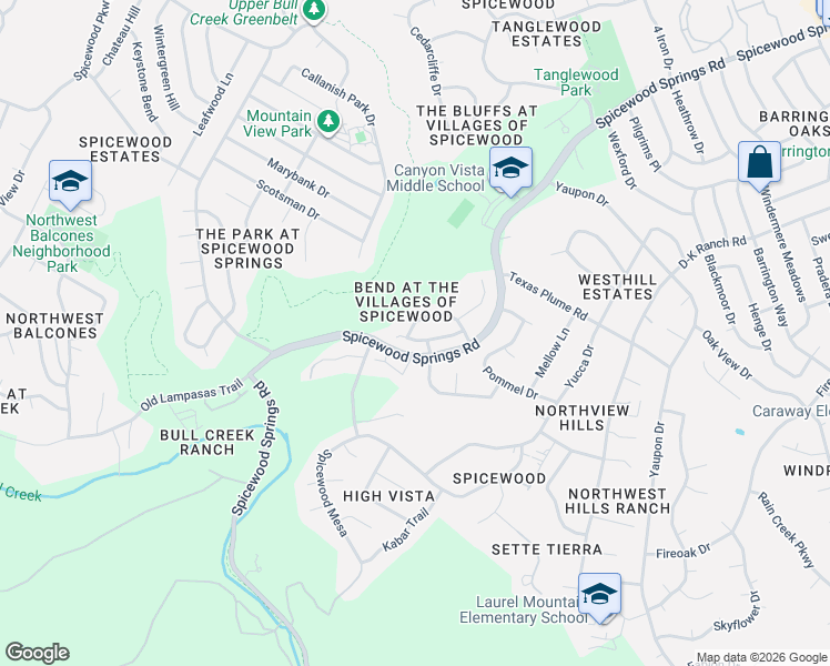 map of restaurants, bars, coffee shops, grocery stores, and more near 8500 Sweetness Lane in Austin