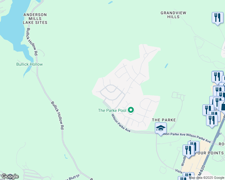 map of restaurants, bars, coffee shops, grocery stores, and more near 8009 Castle Peak Trail in Austin