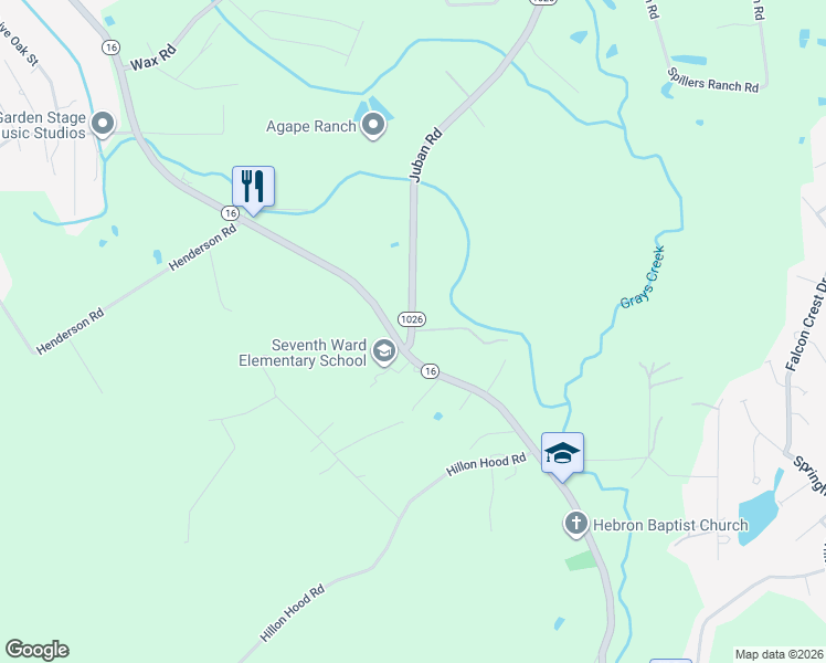 map of restaurants, bars, coffee shops, grocery stores, and more near 10068 Oneal Lane in Denham Springs