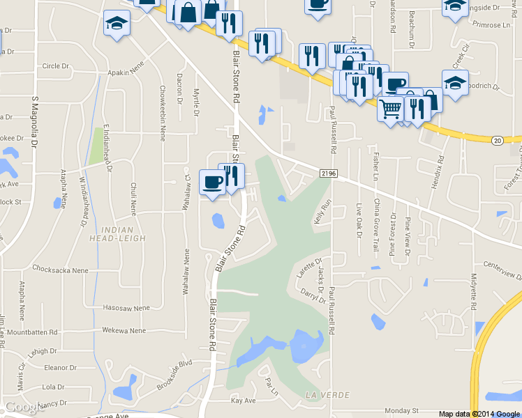 map of restaurants, bars, coffee shops, grocery stores, and more near 2731 North Blair Stone Road in Tallahassee