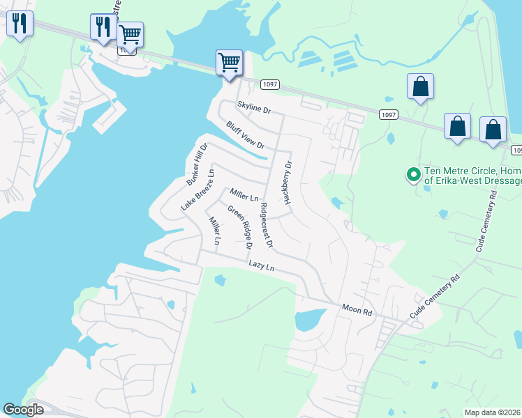 map of restaurants, bars, coffee shops, grocery stores, and more near 13251 Lookout Circle in Willis
