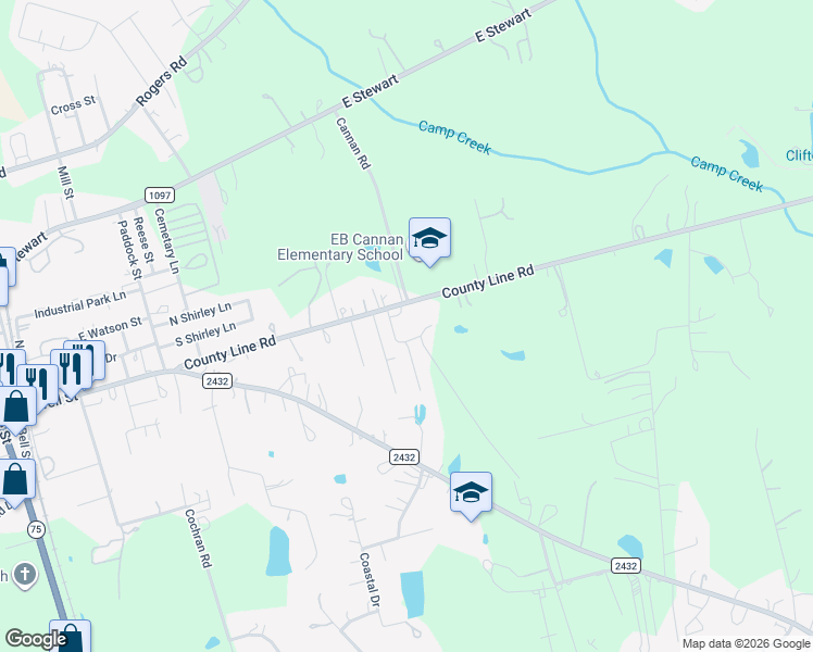 map of restaurants, bars, coffee shops, grocery stores, and more near 12664 Robin Lane in Willis
