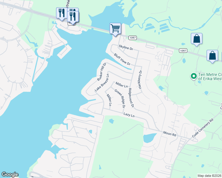map of restaurants, bars, coffee shops, grocery stores, and more near 13335 Miller Lane in Willis