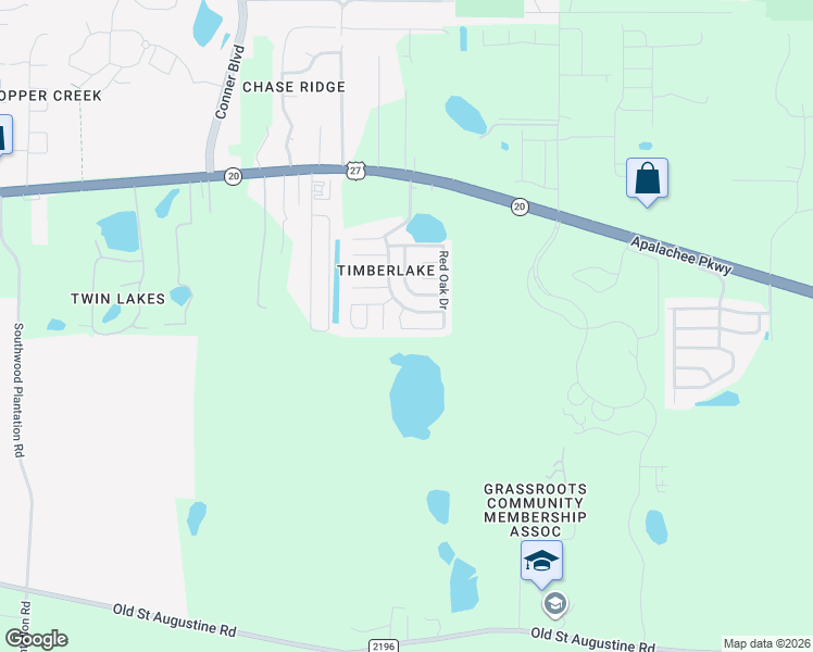 map of restaurants, bars, coffee shops, grocery stores, and more near 1552 Cinnamon Bear Circle in Tallahassee