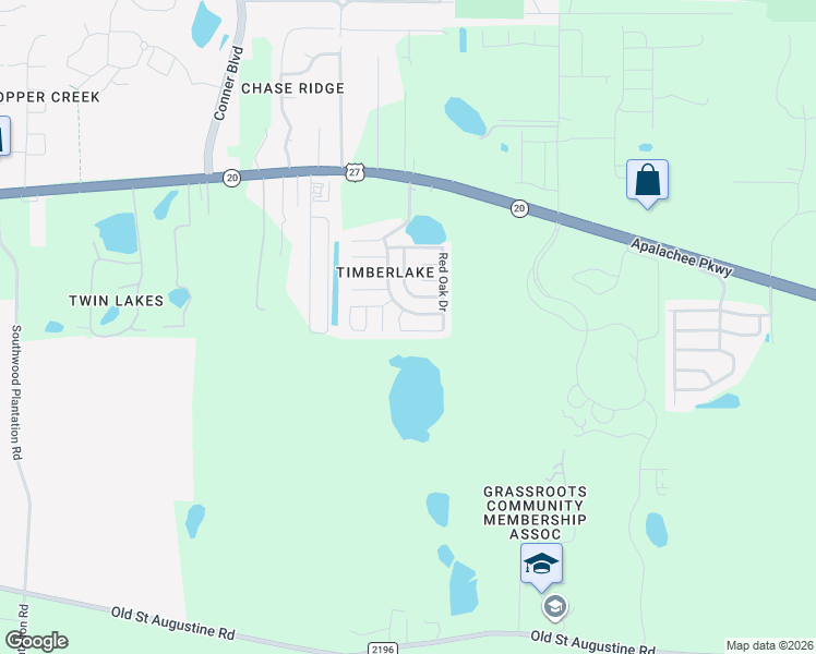 map of restaurants, bars, coffee shops, grocery stores, and more near 1521 Cinnamon Bear Circle in Tallahassee