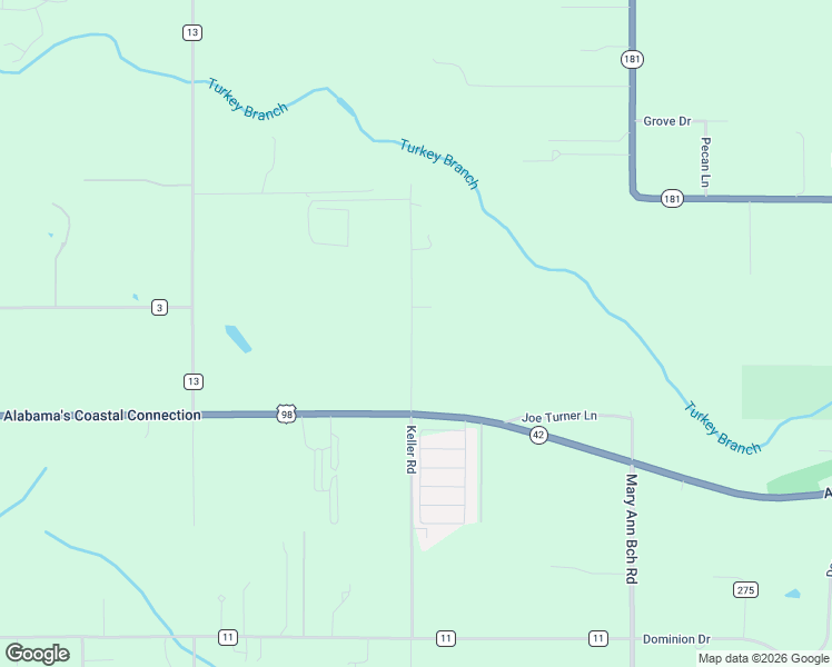 map of restaurants, bars, coffee shops, grocery stores, and more near 13501-13749 Keller Road in Fairhope