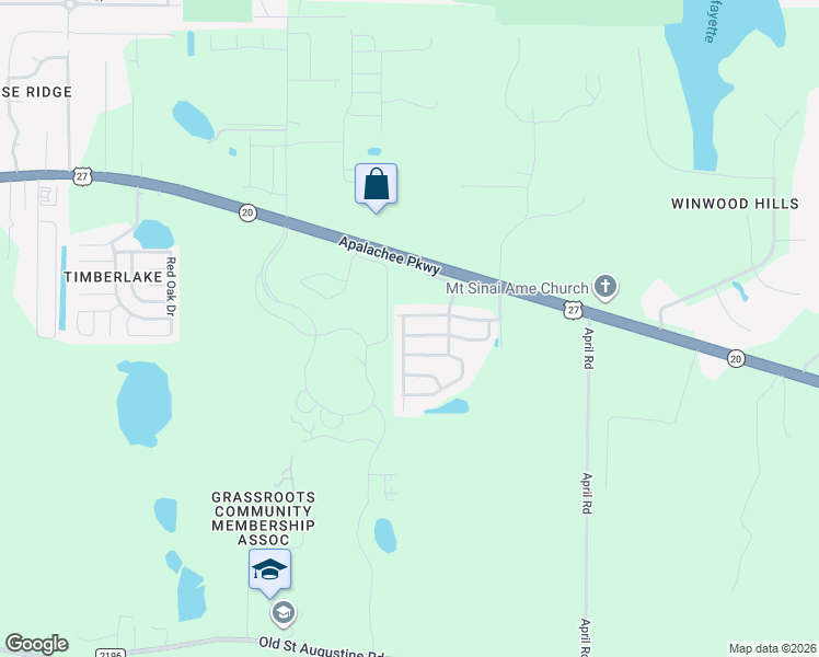 map of restaurants, bars, coffee shops, grocery stores, and more near 5010 Hampton Ridge Avenue in Tallahassee