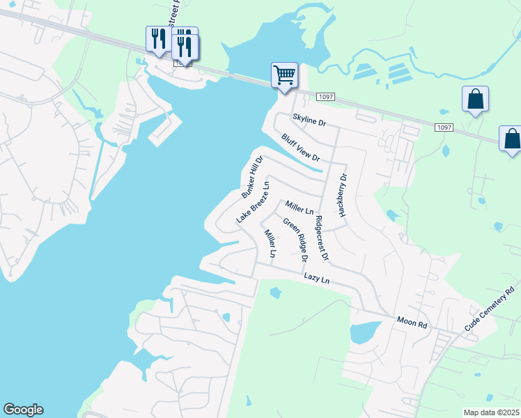 map of restaurants, bars, coffee shops, grocery stores, and more near 13367 Lake Breeze Lane in Willis