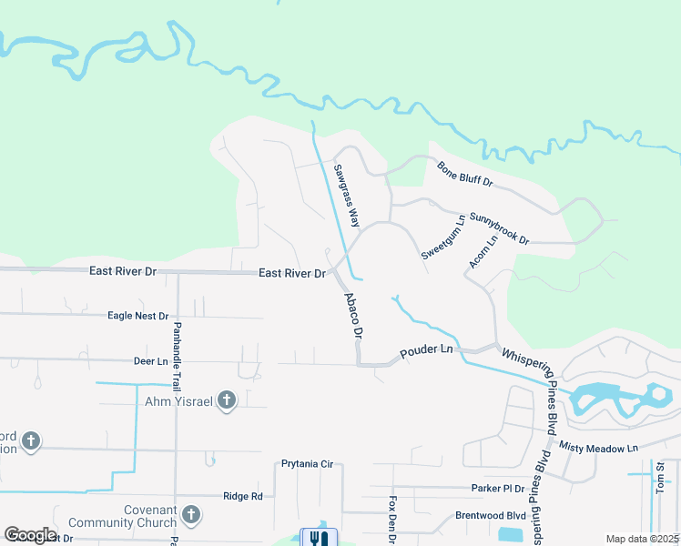 map of restaurants, bars, coffee shops, grocery stores, and more near 2500 Abaco Drive in Navarre