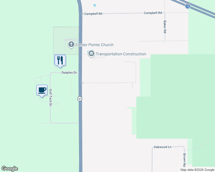 map of restaurants, bars, coffee shops, grocery stores, and more near 6000-6198 C Byrd Road in Ocean Springs