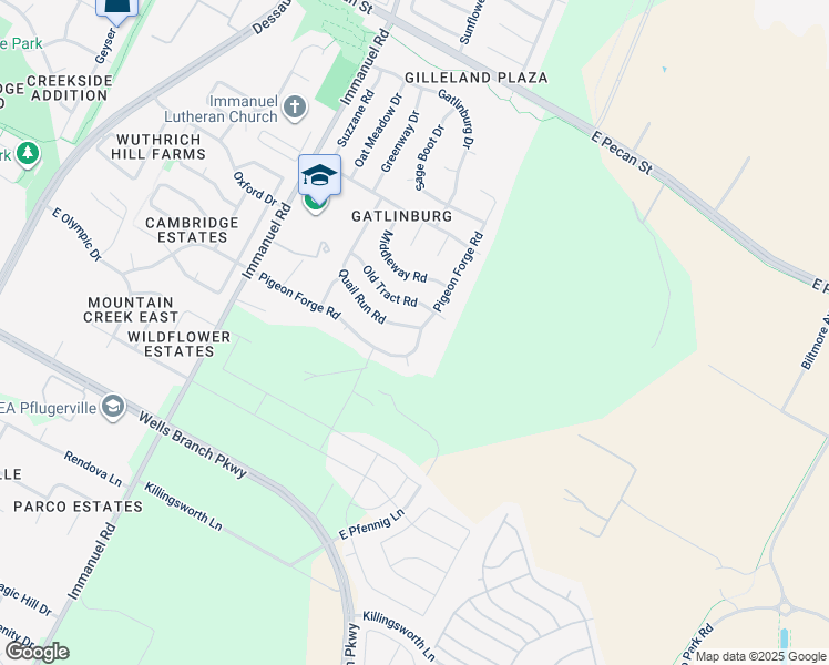 map of restaurants, bars, coffee shops, grocery stores, and more near 1611 Quail Run Road in Pflugerville