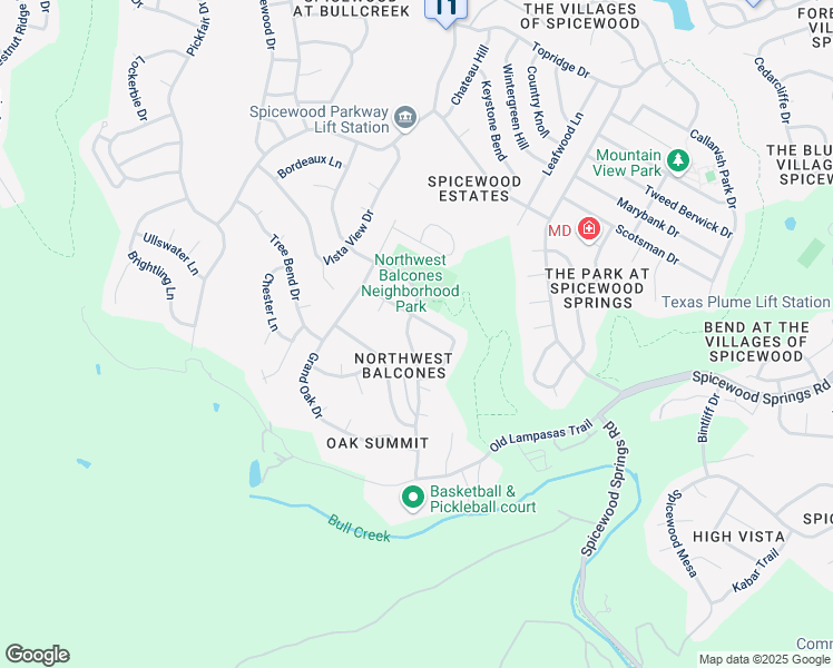 map of restaurants, bars, coffee shops, grocery stores, and more near 10111 Talleyran Drive in Austin