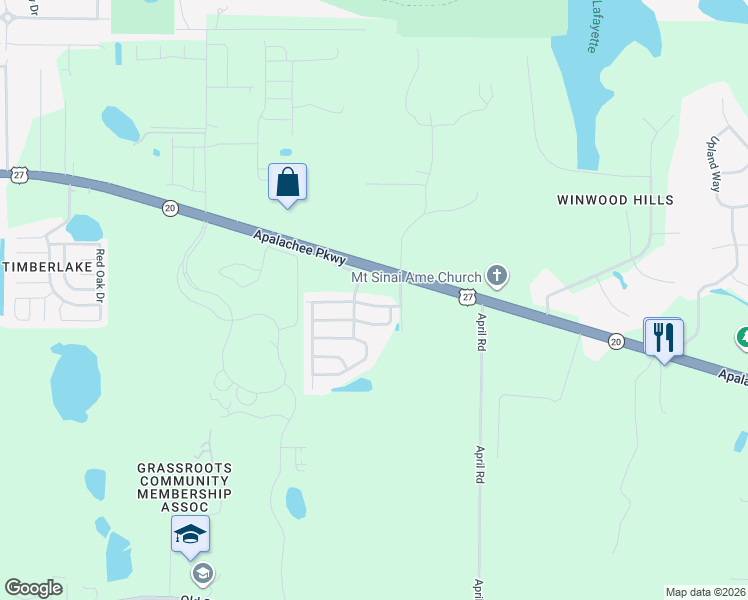 map of restaurants, bars, coffee shops, grocery stores, and more near 5056 Hampton Ridge Avenue in Tallahassee