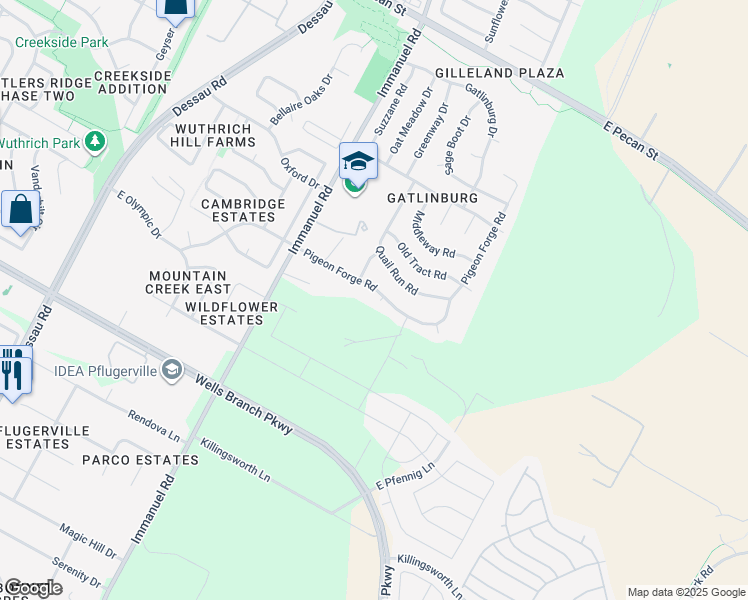 map of restaurants, bars, coffee shops, grocery stores, and more near 1415 Alexis Cove in Pflugerville