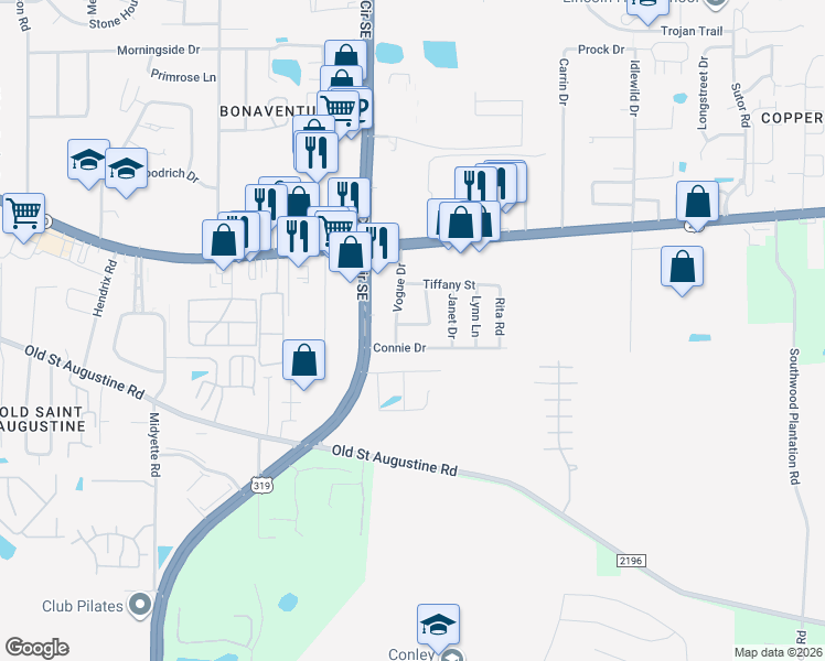 map of restaurants, bars, coffee shops, grocery stores, and more near 1433 Tami Trail in Tallahassee