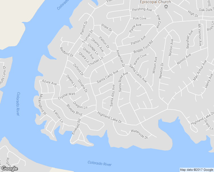 map of restaurants, bars, coffee shops, grocery stores, and more near 21507 Santa Elena Circle in Lago Vista