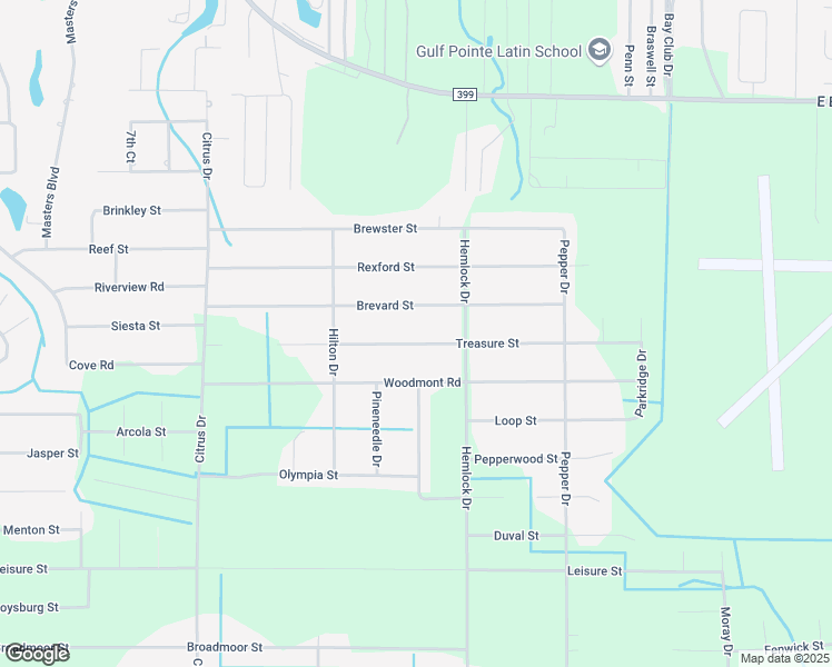 map of restaurants, bars, coffee shops, grocery stores, and more near 7458 Treasure Street in Navarre