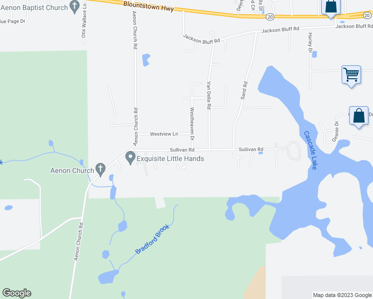 map of restaurants, bars, coffee shops, grocery stores, and more near 5526 Sullivan Road in Tallahassee