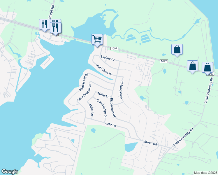 map of restaurants, bars, coffee shops, grocery stores, and more near 13208 Lake Breeze Lane in Willis