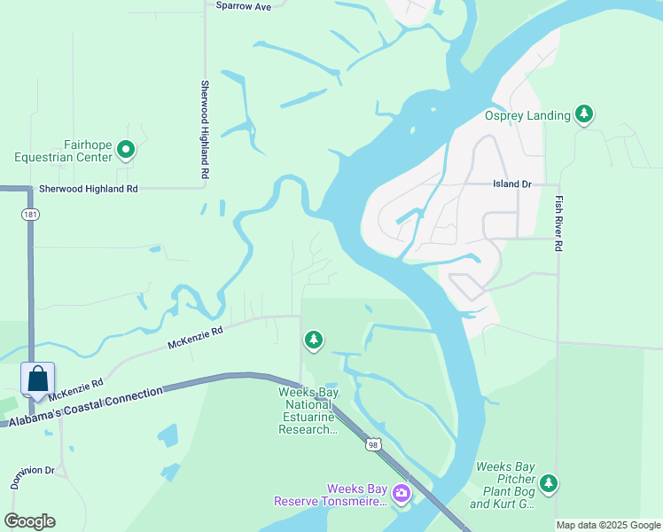 map of restaurants, bars, coffee shops, grocery stores, and more near 11380 Ida Nolte Lane in Fairhope