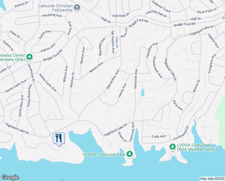 map of restaurants, bars, coffee shops, grocery stores, and more near 20800 Jones Cove in Jonestown