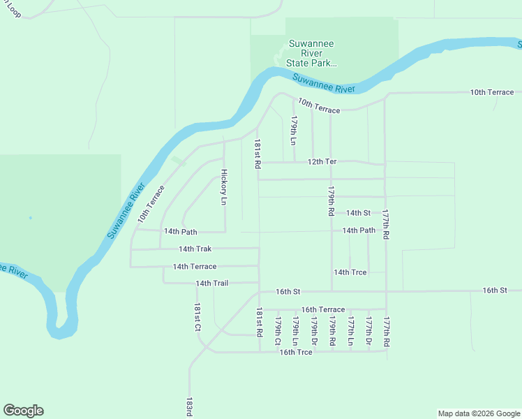 map of restaurants, bars, coffee shops, grocery stores, and more near 1392 181st Road in Live Oak