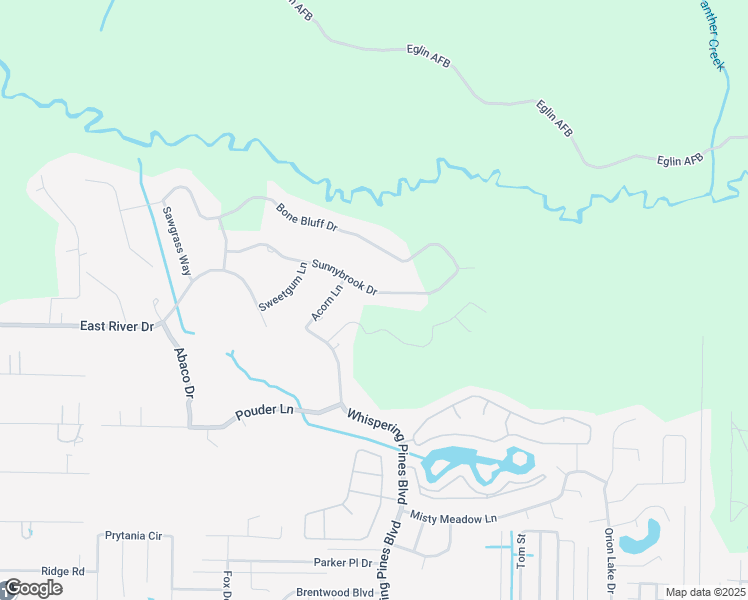 map of restaurants, bars, coffee shops, grocery stores, and more near 9561 Sunnybrook Drive in Navarre