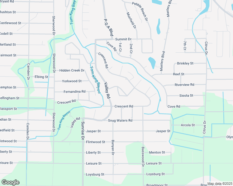 map of restaurants, bars, coffee shops, grocery stores, and more near 6985 Gandy Drive in Navarre