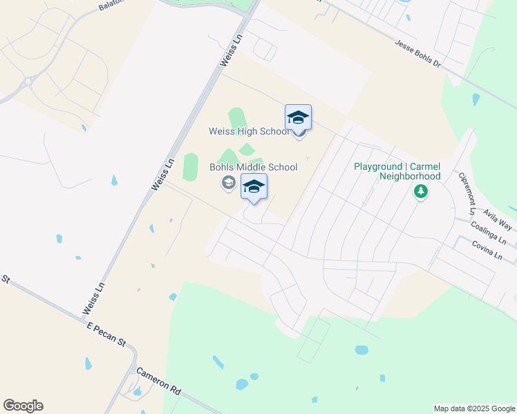 map of restaurants, bars, coffee shops, grocery stores, and more near 5100 Pleasanton Parkway in Pflugerville