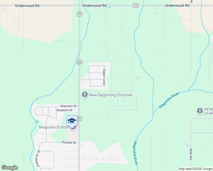 map of restaurants, bars, coffee shops, grocery stores, and more near Shea Circle in Foley