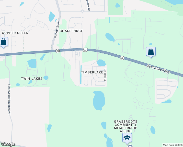map of restaurants, bars, coffee shops, grocery stores, and more near 1479 Bent Willow Drive in Tallahassee