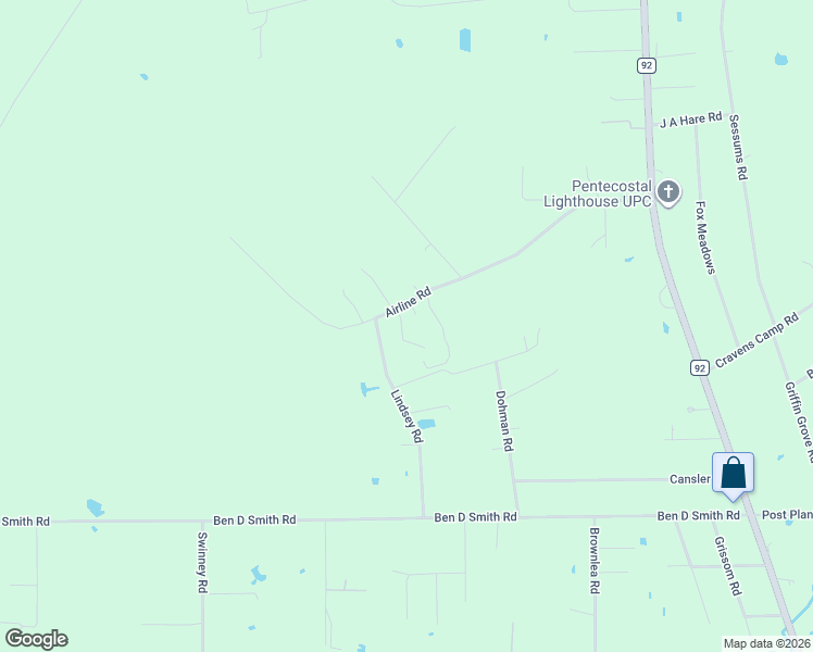 map of restaurants, bars, coffee shops, grocery stores, and more near 5054 Airline Road in Silsbee